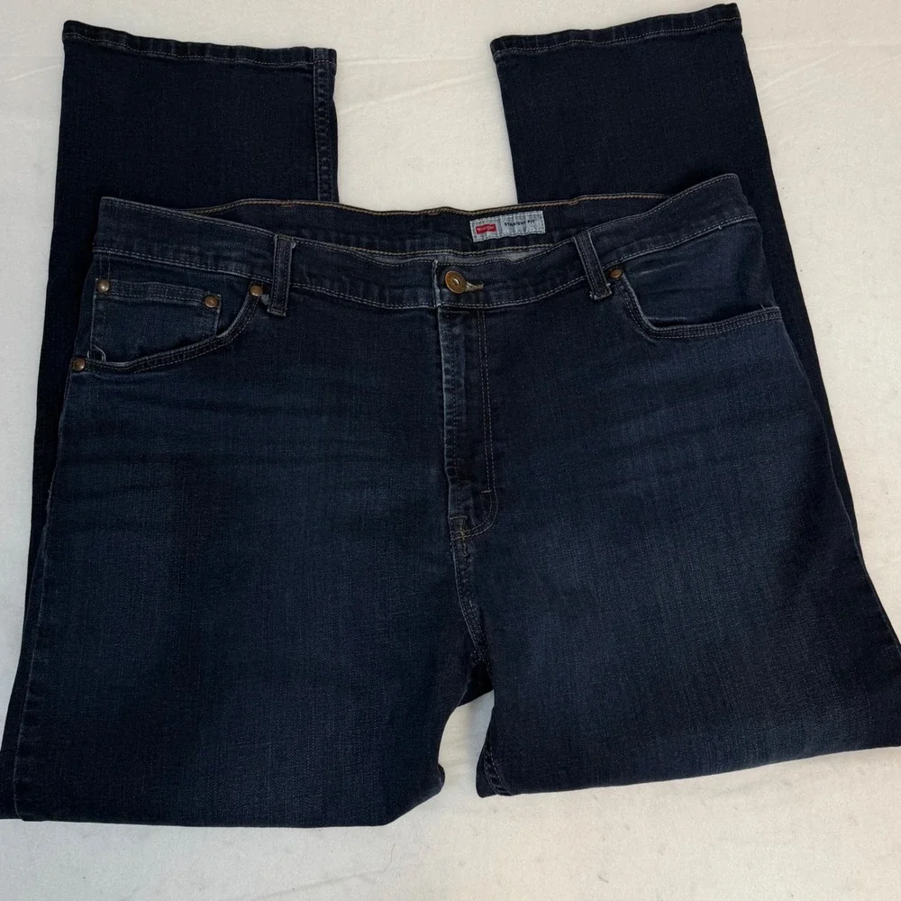 Wrangler Premium Quality‎ Straight Fit Jeans Dark Indigo Blue Denim Mens 40x30